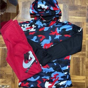 Nike Dri-FIT camouflage hoodie and jogger pants set, Big Boy Size LG